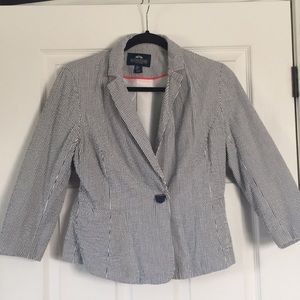 Striped Single Button Ladies Blazer